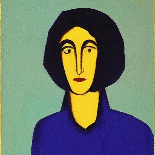 Image similar to painting of woman by oscar bluemner