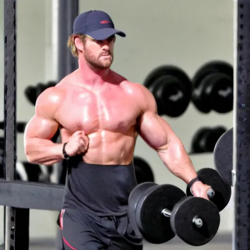 Image similar to chris hemsworth working out, 4 k