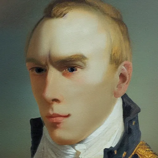 Image similar to An 18th century oil painting of Jerma985, portrait of Jerma985, grainy, realistic, very realistic, hyperrealistic, highly detailed, very detailed, extremely detailed, very neat, very epic, very cool, detailed, trending on artstation