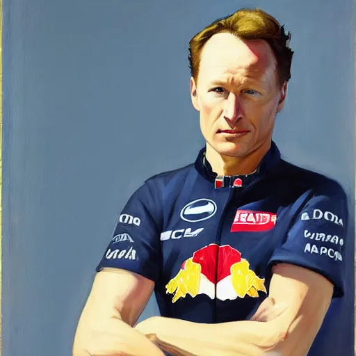 Prompt: christian horner portrait, style by edward hopper