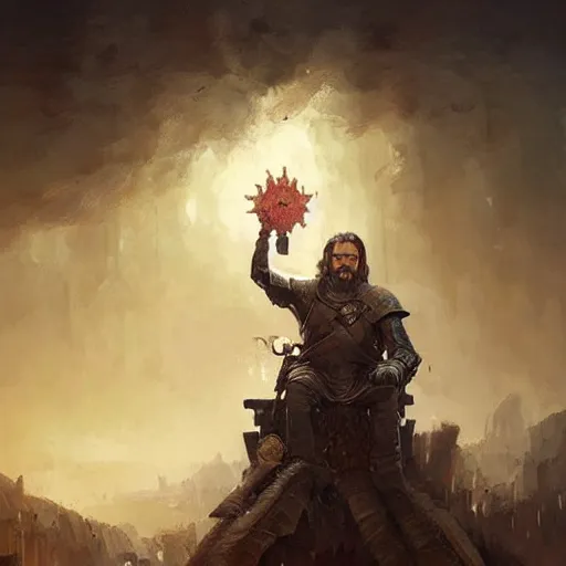 Image similar to game of thrones, targaryan god, painted by greg rutkowski