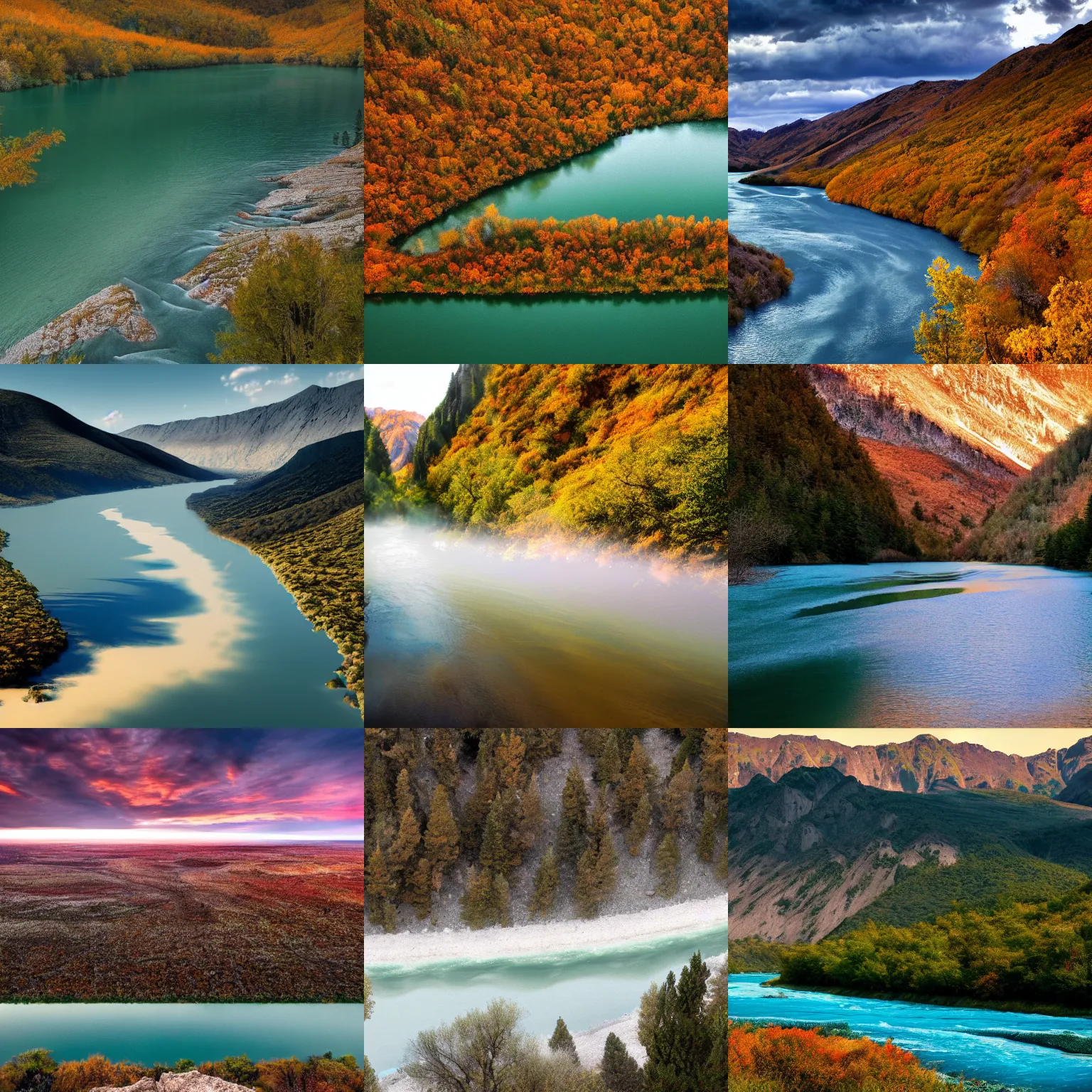 Prompt: breathtaking scenery by denis villeneuve, river and lake colors, 8 k