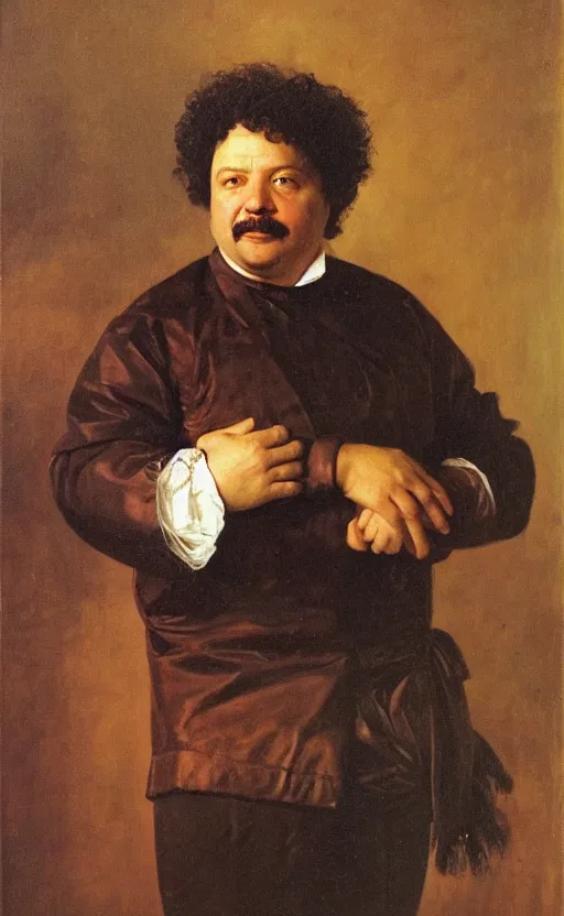 Image similar to Portrait of Alexandre Dumas, oil on canvas, highly detailed, by Kramskoy, 8k