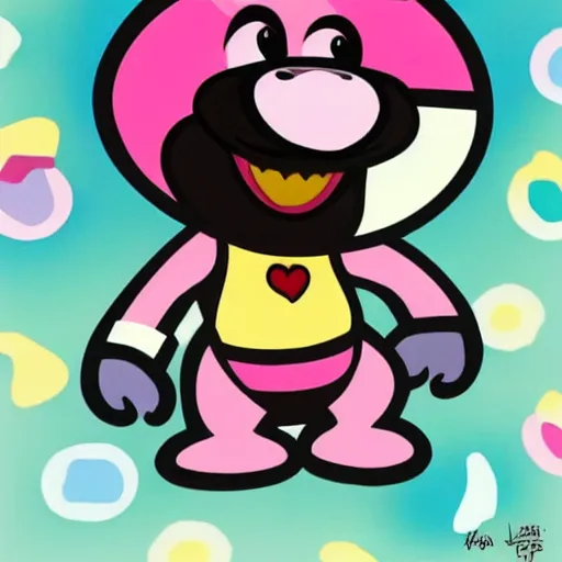 Image similar to LeBron James as a Care Bear doing the Care Bear stare