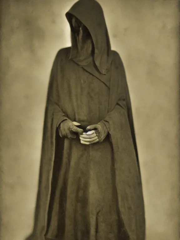 Image similar to portrait of faceless grim reaper, ww1 photo, grainy, high detail, high resolution,