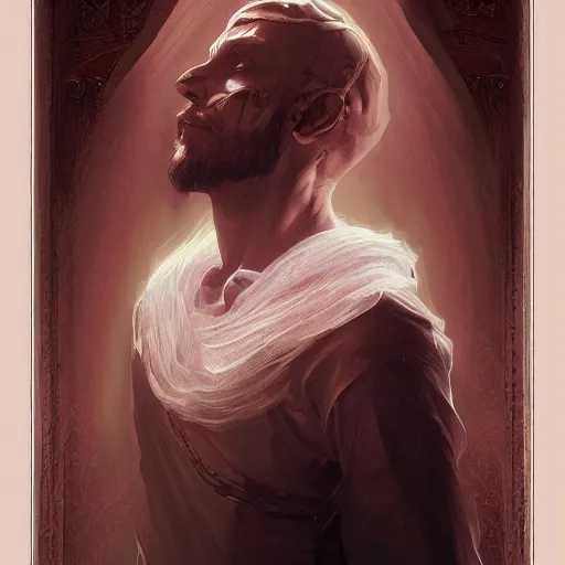 Prompt: portrait of a male necromancer, D&D, fantasy, intricate, elegant, highly detailed, digital painting, artstation, concept art, smooth, sharp focus, illustration, art by artgerm and greg rutkowski and alphonse mucha