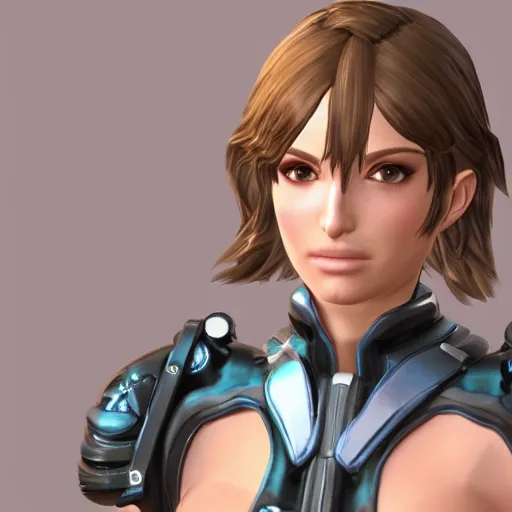 Image similar to natalie portman in xenoblade chronicles, character render, full body shot, highly detailed, in game render