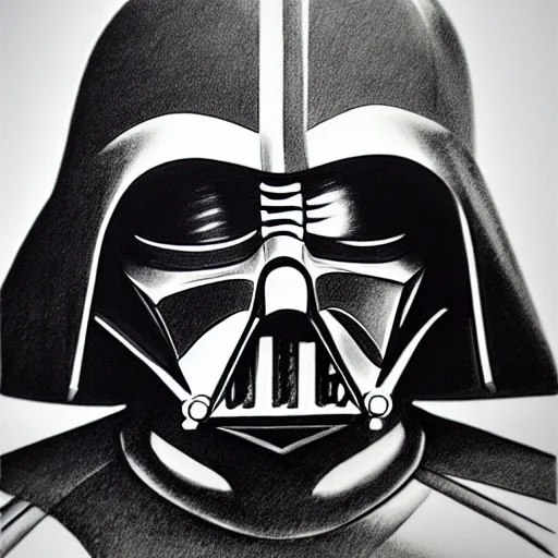 Image similar to A pencil sketch of Darth Vader, 4k, pencil art, shading, shadow,