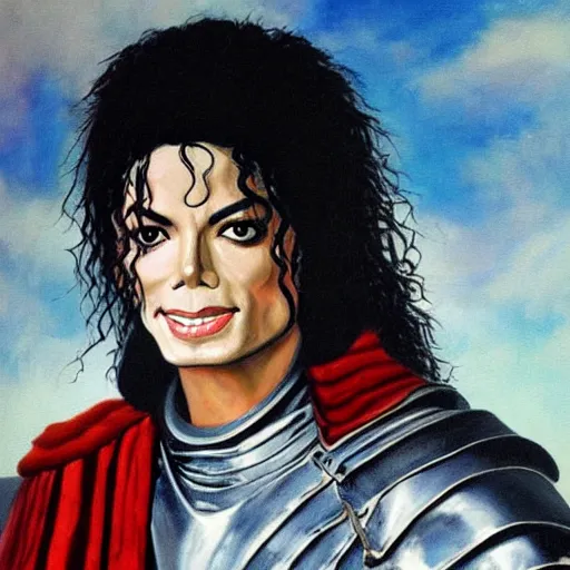 Prompt: Michael Jackson in medieval armor, painting, cinematic,