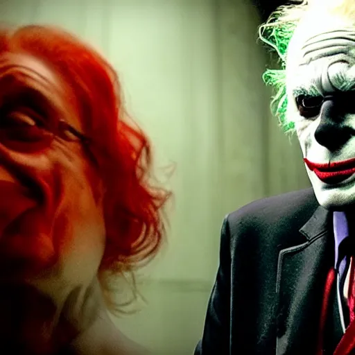 Image similar to stunning awe inspiring bernie sanders dressed as the joker movie still 8 k hdr atmospheric lighting