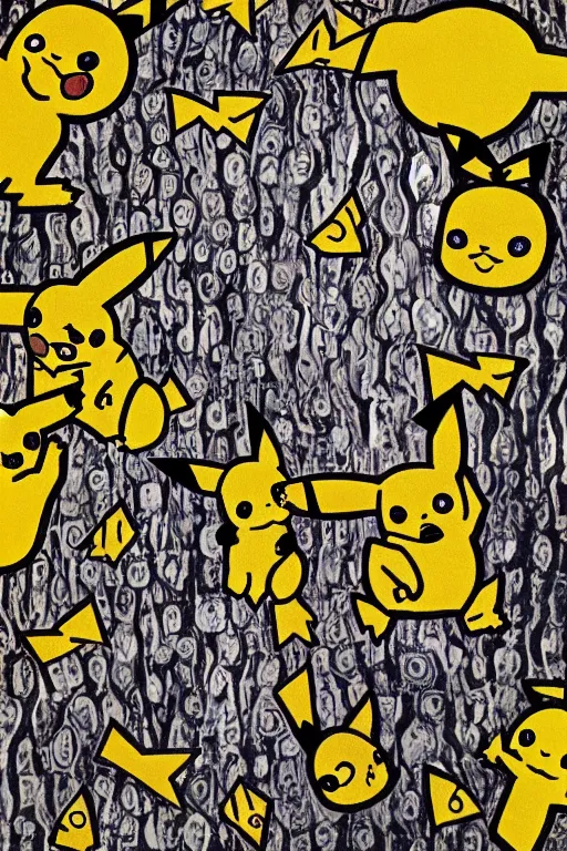 Image similar to Pikachu by Gustav Klimt