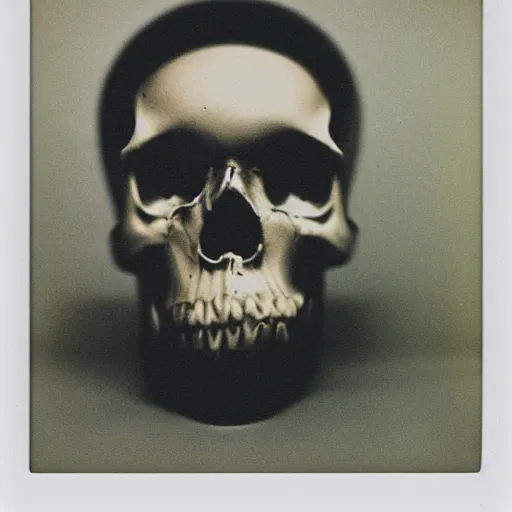 Image similar to polaroid of a human skull