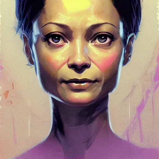 Image similar to thandie newton portrait as manga girl, realistic shaded perfect face, fine details. anime. realistic shaded lighting poster by ilya kuvshinov katsuhiro otomo ghost - in - the - shell, magali villeneuve, artgerm, jeremy lipkin and michael garmash and rob rey