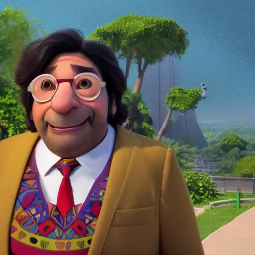 Prompt: alain chabat as a pixar disney character from up ( 2 0 0 9 ), unreal engine, octane render, 3 d render, photorealistic