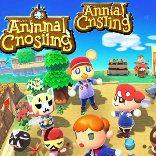 Prompt: A world invaded by animal crossing villager, super smash bros, Cover Art by Stephen Bliss, Boxart, Loading Screen. 8k Resolution, nintendo, switch