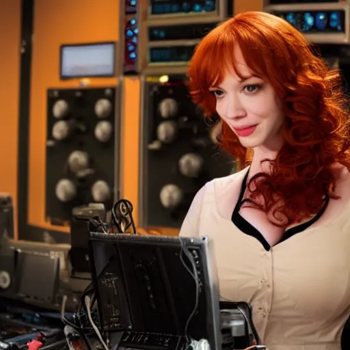 Image similar to christina hendricks as engineer,