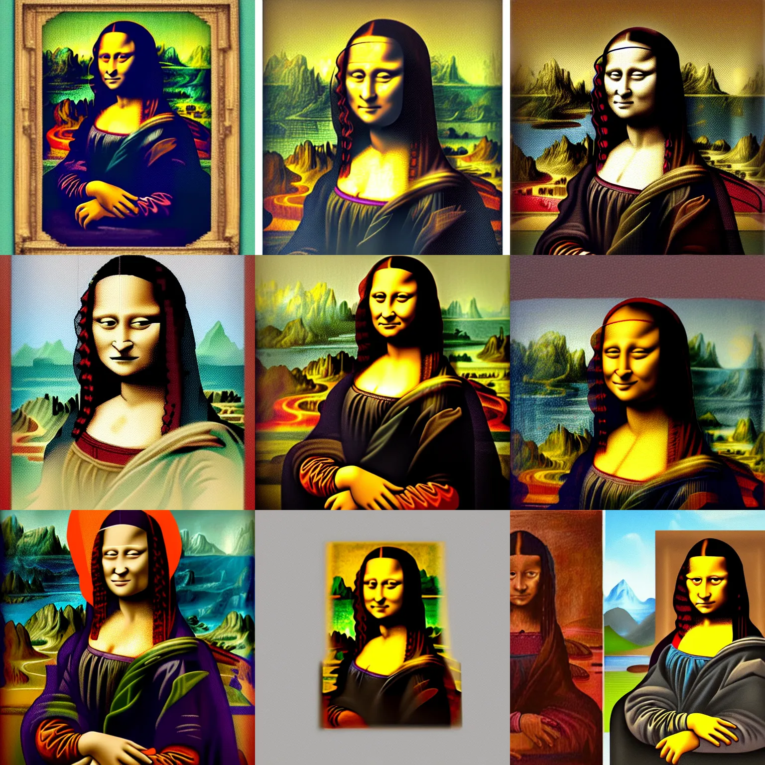 Prompt: abiodun olaku! mona lisa! by abiodun olaku