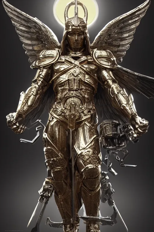 Image similar to archangel micheal by tsuyoshi nagano, illustration, cinematic lighting, hyperdetailed, 8 k, symmetrical, trending on artstation