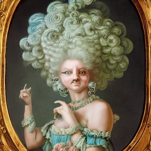 Image similar to pastel rococo horrors beyond our comprehension