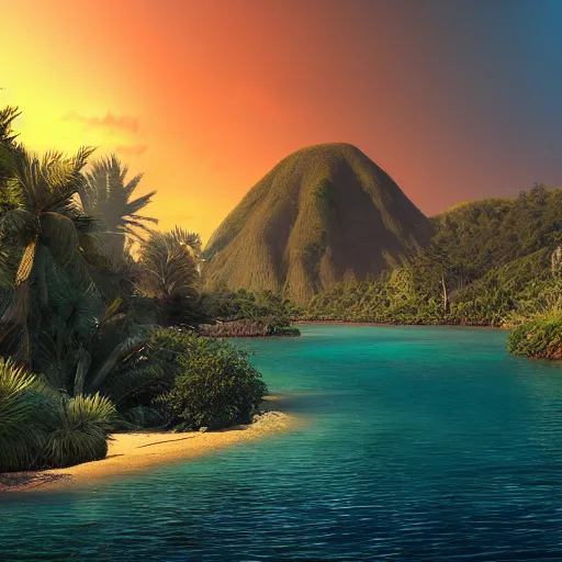 Prompt: 🌁🏖🌲🏝🌇🌆, matte painting, crisp, clear, sharp, 8 k