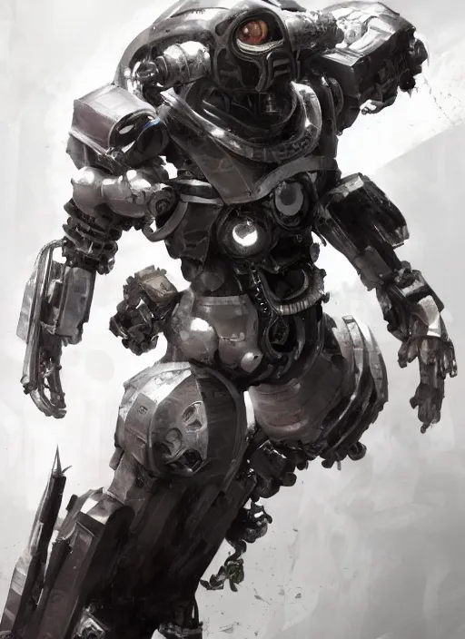 Image similar to cyborg, borg, android, strogg, droid from an anime movie, concept art by ruan jia