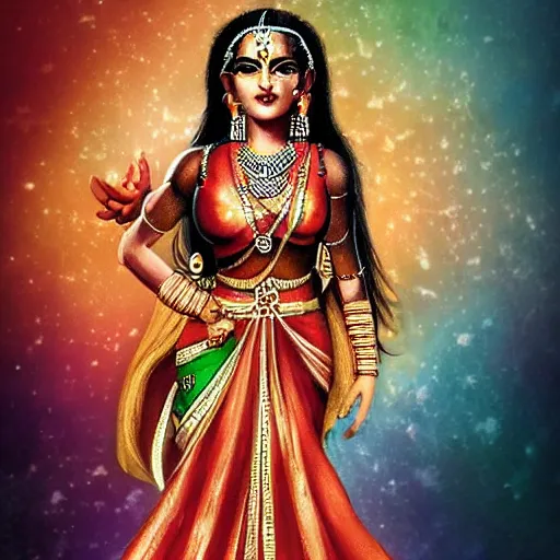 Image similar to indian goddess as a superhero