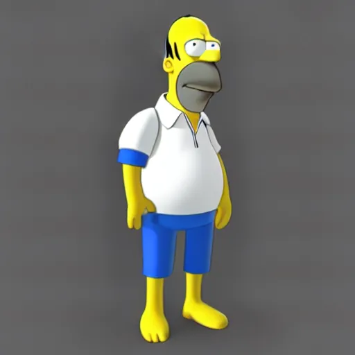 Image similar to 3d model of homer simpson