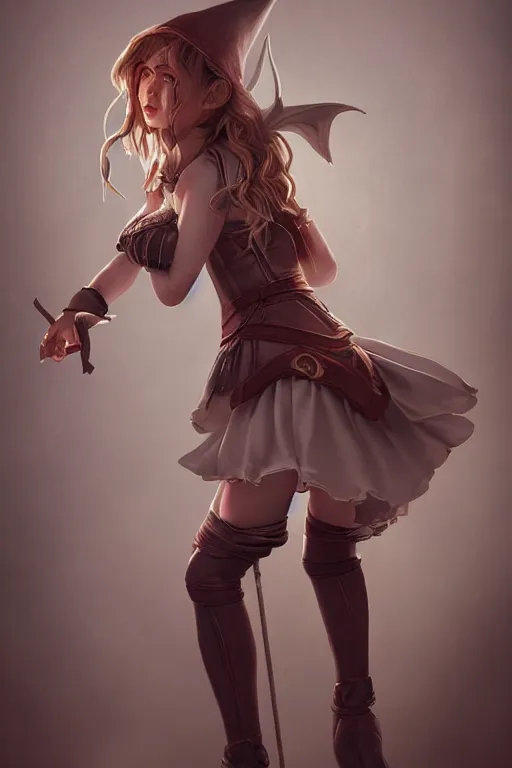 Image similar to photorealistic full body portrait of the cutest elven maid, dynamic lighting, ray tracing, cinematic, hyperrealism art, fantasy and concept art