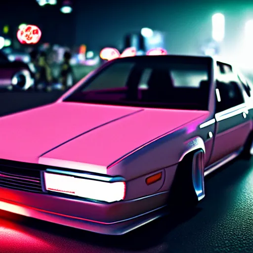 Prompt: a car bosozoku at illegal car meet, Chiba prefecture, city mist softlight, photorealistic, highly detailed, 85MM