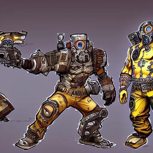 Image similar to stunning concept art of a borderlands 2 boss, highly detailed