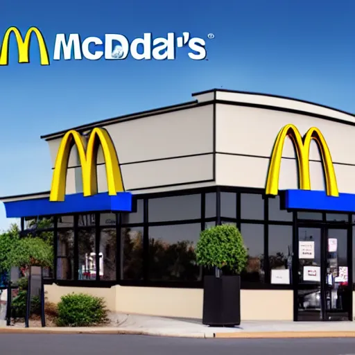 Prompt: McDonalds but everything is blue