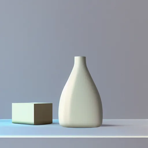 Image similar to perfume bottle on window sill in a pastel clean modern minimalist room by peter tarka in an ivory room well contoured smooth fair walls, up close shot, sharp focus, zen, clean, modern minimalist, octane highly render, 4 k, ultra hd,