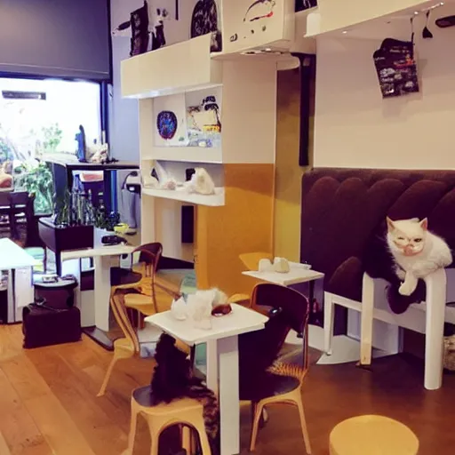 Prompt: cat cafe