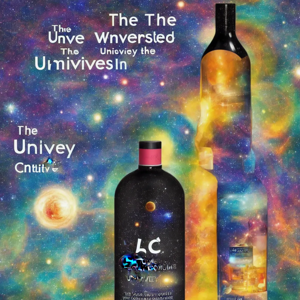 Image similar to the universe contained within a bottle, in a style of midjourney