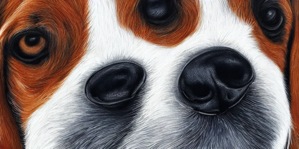 Image similar to beagle dog, photorealistic, hyperrealistic portrait, 8 k