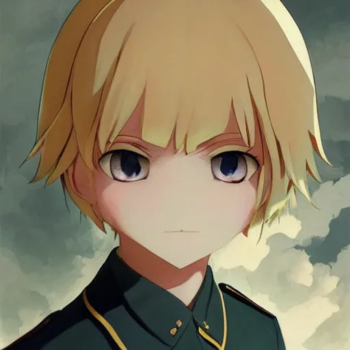 Image similar to beautiful little blonde boy in nazi uniform. made in abyss art style, inspired by kris from deltarrune, cute detailed artwork, anatomically correct, soft details, ilya kuvshinov, reflection, perfect composition, portrait, illumination, digital art, detailed anime soft face, symmetrical face, western comic, illustration, realistic, evil face