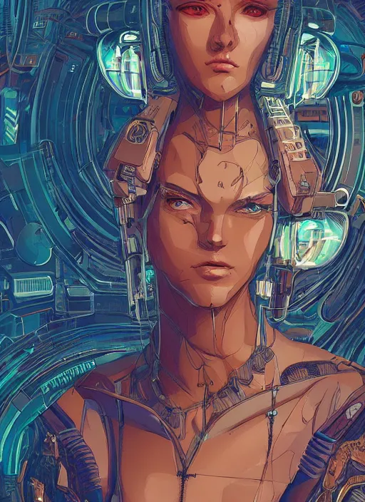 Image similar to a gorgeous cyberpunk hacker, centered in the frame, cyberpunk concept art by Jean Giraud and josan gonzales, digital art, highly detailed, intricate, sci-fi, sharp focus, Trending on Artstation HQ, deviantart, 4K UHD image