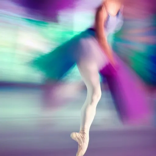 Prompt: ballet photography, motion blur, dreamy, pastel colors