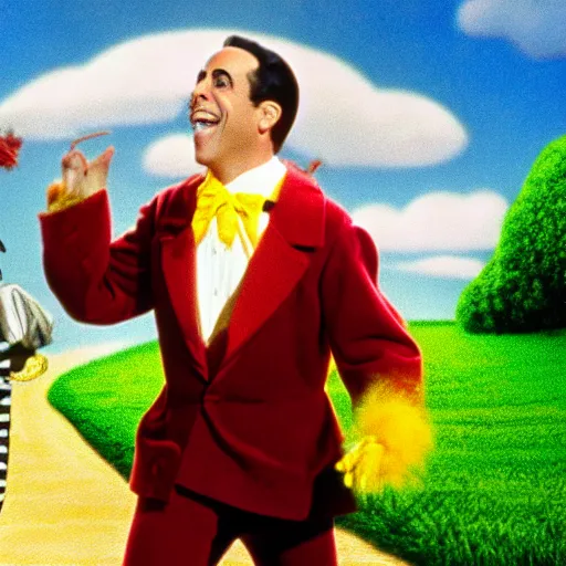 Image similar to jerry seinfeld in the wizard of oz, 4 k hd film still