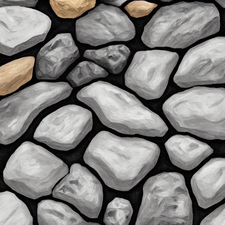 Image similar to an illustration study of rocks, digital art, sharp