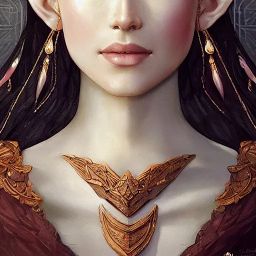 Prompt: Portrait of a young, beautiful and elegant elf queen, full of details, matte painting, concept art, smooth, by Kittichai Rueangchaichan and Ina Wong，trending on cgsociety and artstation，8kHDR，light effect，rtx on，-H 768