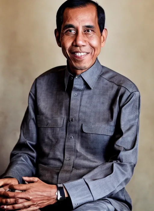 Image similar to A full portrait photo of jokowi, f/22, 35mm, 2700K, lighting, perfect faces, award winning photography.