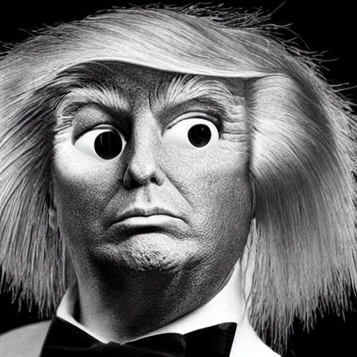 Image similar to a photograph of a fly with donald trump wig hair