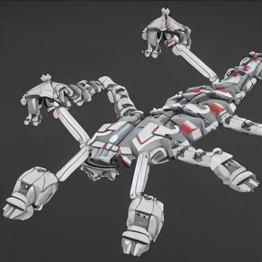 Image similar to hard surface, robotic platform, based on realistic low poly convex shape, 6 claws, symmetric, unreal engine