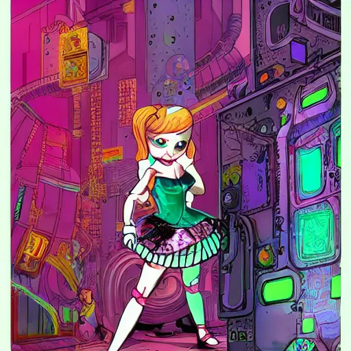 Prompt: alice in wonderland, cyberpunk