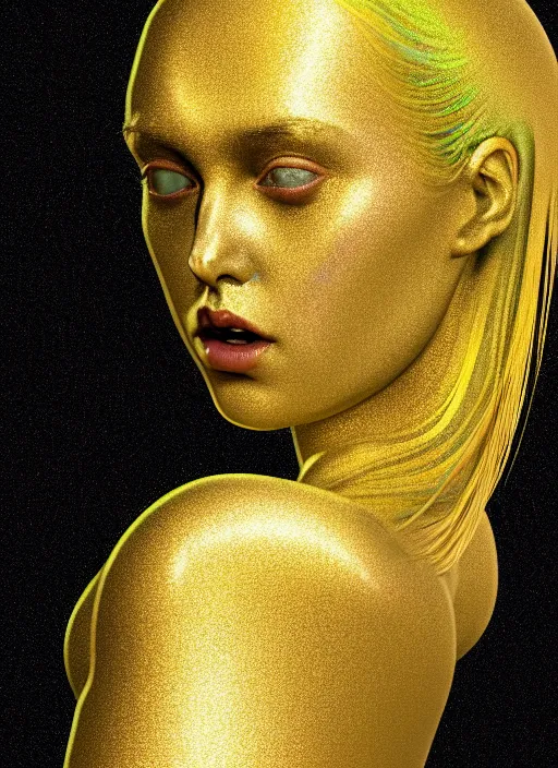Image similar to iridescent bust of a pale attractive women made of kintsugi steel silk, background hyper detailed, character concept, full body, dynamic pose, glowing lights intricate, elegant, highly detailed, digital painting, artstation, concept art, sharp focus, illustration, qwek dom, zaragoza gilberto soren, barcelo tomas
