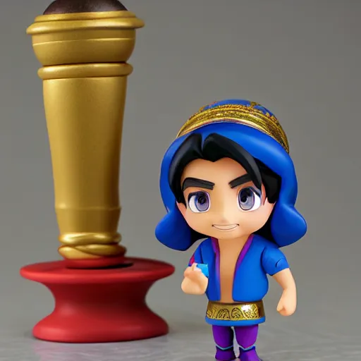 Image similar to pixar 3 d aladdin as nendoroid, side view, 8 k hd dof, kodak film,