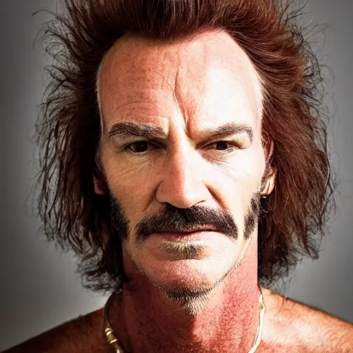 Image similar to a portrait of a man that looks like 1 9 8 0 s sting, prince, bruce springsteen