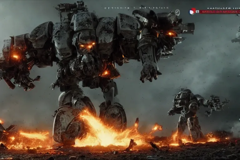 Prompt: VFX movie of futuristic cybernetic beast monsters fighting space marines lunging, war zone, battlefield, debris, fire , natural lighting by Emmanuel Lubezki