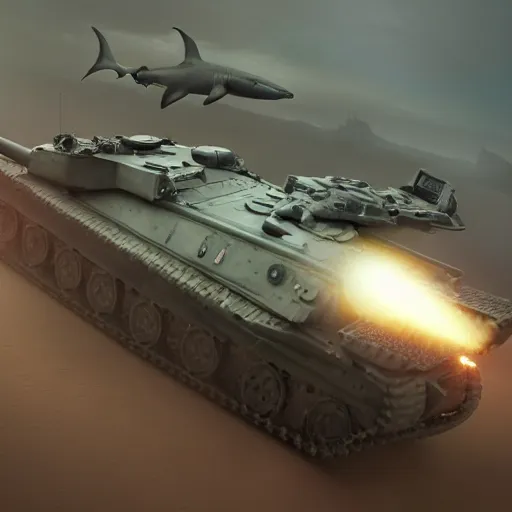 Prompt: hyperrealistic dslr film still of hammerhead shark piloting a panzer tank, stunning 8 k octane comprehensive 3 d render, inspired by istvan sandorfi & greg rutkowski & unreal engine, perfect symmetry, dim volumetric cinematic lighting, extremely hyper - detailed, incredibly real lifelike attributes & flesh texture, intricate, masterpiece, artstation, stunning